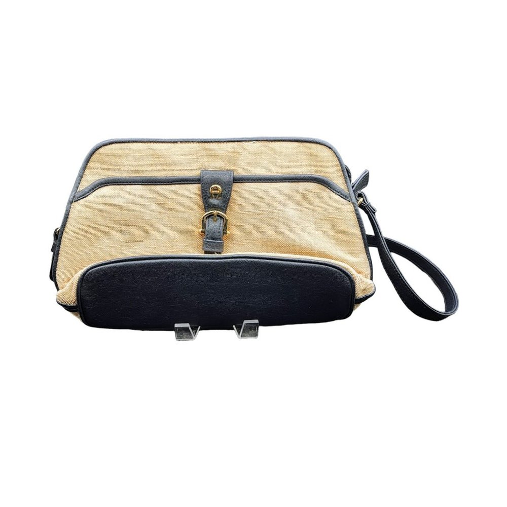 Etienne Aigner Linen Crossbody with Navy Trim